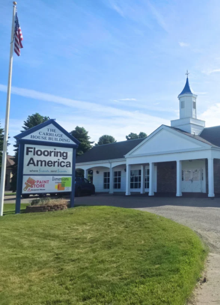 Flooring America store front with sign