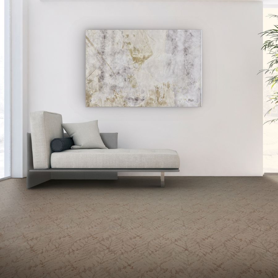 Carpet in living room with couch
